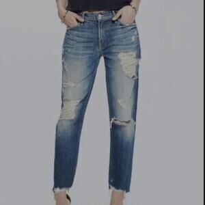 Mother Superior "The Sinner" Distressed Jeans in Color Ice Cream, You Scream